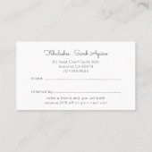 Roze wolk ogen wimpers make-up artist aanbevelingskaartje (Achterkant)