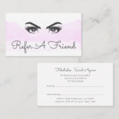 Roze wolk ogen wimpers make-up artist aanbevelingskaartje (Voorkant / Achterkant)
