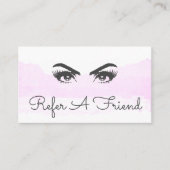 Roze wolk ogen wimpers make-up artist aanbevelingskaartje (Voorkant)