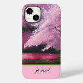 Roze wolk van Sakura Cherry Blossom met Initialen Case-Mate iPhone Case (Achterkant)