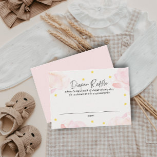 Roze wolken Baby shower luier Kaart Raffle Visitekaartje