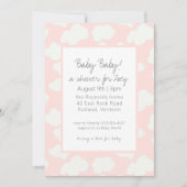 Roze wolken Baby shower uitnodiging (Voorkant)