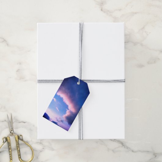 Roze wolken cadeaulabel (Met Touw)