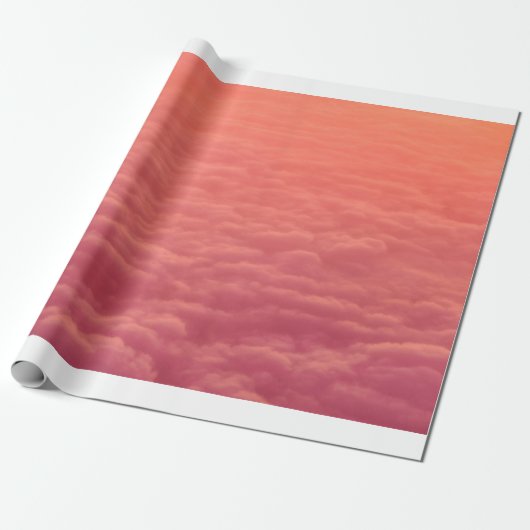 Roze wolken cadeaupapier (Uitgerold)