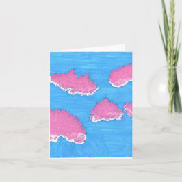 Roze wolken, dichtbij genoeg notitiekaartje