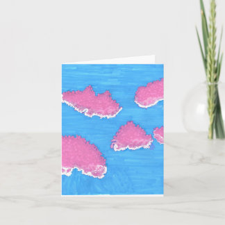 Roze wolken, dichtbij genoeg notitiekaartje