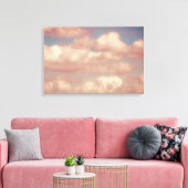 Roze wolken en blauw-hemelNatuur Triptych Canvas Afdruk (Insitu (Woonkamer))