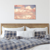 Roze wolken en blauw-hemelNatuur Triptych Canvas Afdruk (Insitu (Slaapkamer))