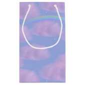 Roze Wolken en Rainbow Gepersonaliseerde Gift Bag Klein Cadeauzakje (Achterkant)
