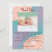 Roze wolken en regenboogkleuren Baby Hartelijk dan Kaart (Voorkant)