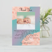 Roze wolken en regenboogkleuren Baby Hartelijk dan Kaart (Staand voorkant)