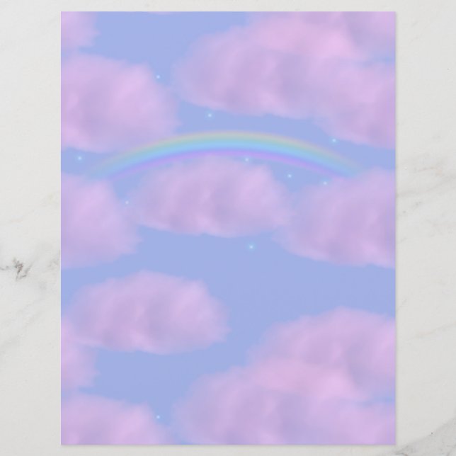 Roze wolken en regenboogschraappapier (Voorkant)