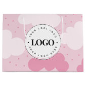 Roze wolken gestippelde Kid Store merk aangepaste  Groot Cadeauzakje (Voorkant)
