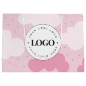 Roze wolken gestippelde Kid Store merk aangepaste  Groot Cadeauzakje (Achterkant)