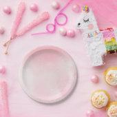 Roze Wolken Glitter Papieren Bordje (Feest)