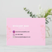 Roze Wolken Hart Bedankt kaart Small Business (Staand voorkant)