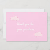 Roze Wolken Hart Bedankt kaart Small Business (Achterkant)