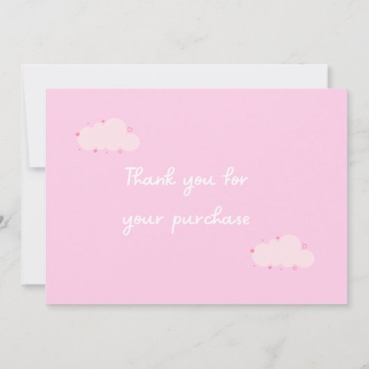 Roze Wolken Hart Bedankt kaart Small Business (Achterkant)