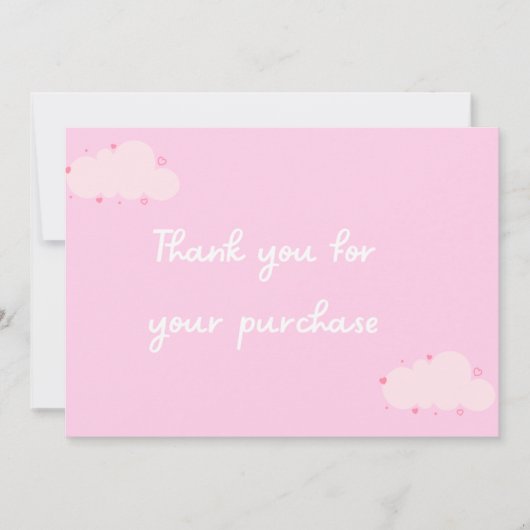 Roze Wolken Hart Bedankt kaart Small Business (Voorkant)