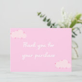 Roze Wolken Hart Bedankt kaart Small Business (Staand voorkant)