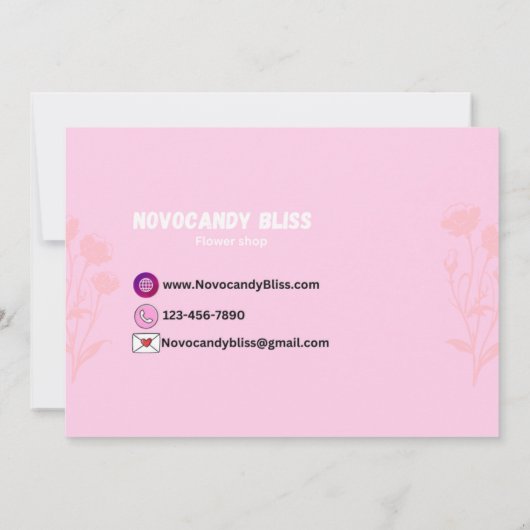 Roze Wolken Hart Bedankt kaart Small Business (Achterkant)