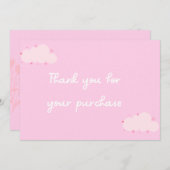 Roze Wolken Hart Bedankt kaart Small Business (Voorkant / Achterkant)