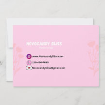 Roze Wolken Hart Bedankt kaart Small Business