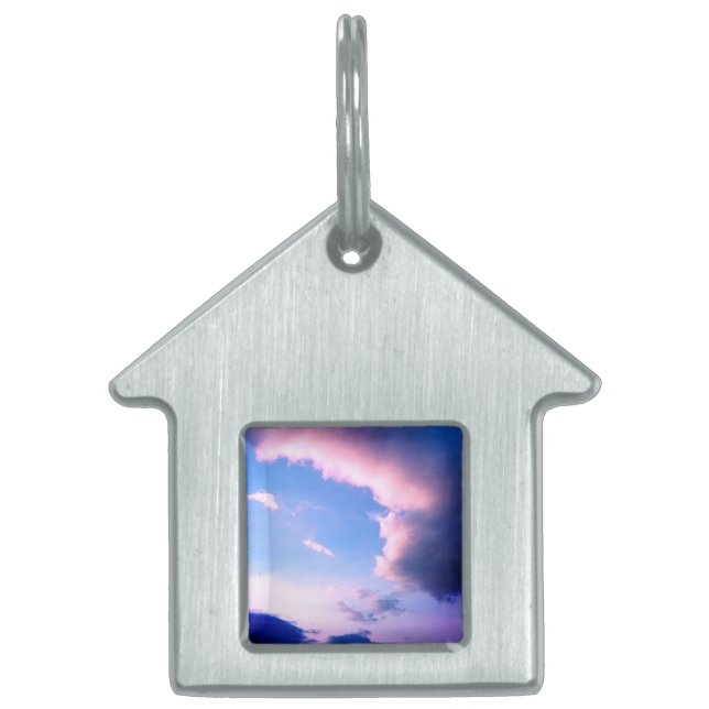 Roze wolken huisdieren naamplaatje (Voorkant)