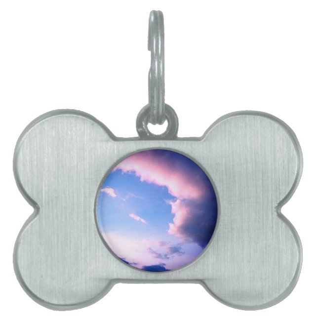 Roze wolken huisdieren naamplaatje (voorkant)