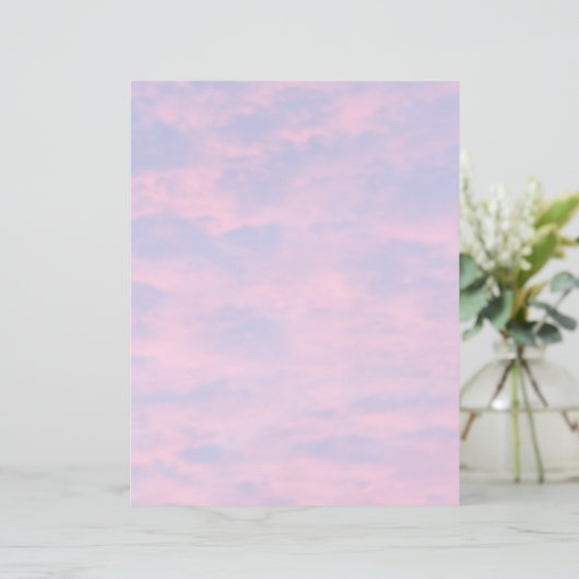 Roze wolken in blauw-hemelpapier (Staand voorkant)