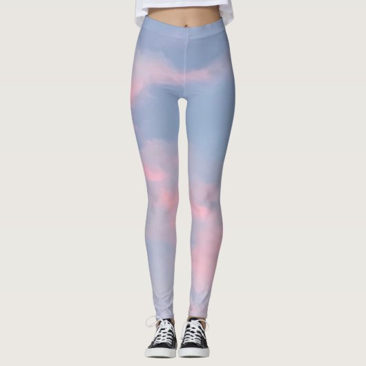  roze wolken leggings (Voorkant)