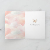 Roze Wolken Liefdeshart Kaart (Binnen)