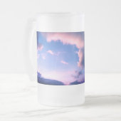 Roze wolken matglas bierpul (Voorkant links)