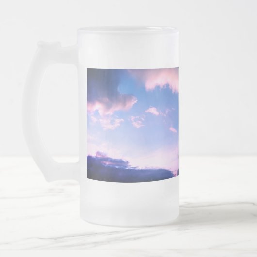 Roze wolken matglas bierpul (Links)