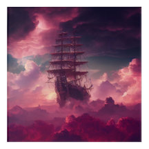 Roze Wolken Nautische Piratenschip
