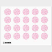 Roze wolken ontworpen ronde sticker (Vel)