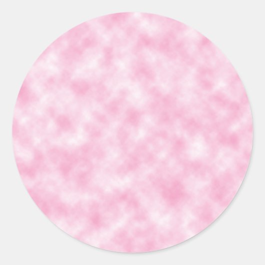Roze wolken ontworpen ronde sticker (Voorkant)
