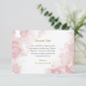 Roze wolken Orthodoxe doop Bedankkaart (Staand voorkant)