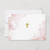 Roze wolken Orthodoxe doop Bedankkaart (Achterkant)