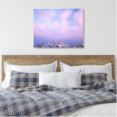 Roze wolken over het Teton bereik 2 Canvas Afdruk (Insitu (Slaapkamer))