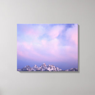 Roze wolken over Teton Range 2 Canvas Afdruk