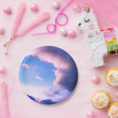 Roze wolken papieren bordje (Feest)