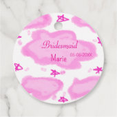 Roze Wolken Pastel Sterren Bruidsmeisje Girly Mode Bedankjes Labels (Achterkant)