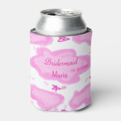 Roze Wolken Pastel Sterren Bruidsmeisje Girly Mode Blikjeskoeler (Blikje Voorkant)