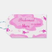 Roze Wolken Pastel Sterren Bruidsmeisje Girly Mode Cadeaulabel (Achterkant Horizontaal)