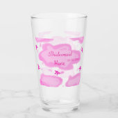 Roze Wolken Pastel Sterren Bruidsmeisje Girly Mode Glas (Achterkant)