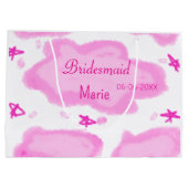 Roze Wolken Pastel Sterren Bruidsmeisje Girly Mode Groot Cadeauzakje (Achterkant)
