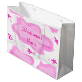 Roze Wolken Pastel Sterren Bruidsmeisje Girly Mode Groot Cadeauzakje (Voorkant Gekanteld)