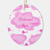 Roze Wolken Pastel Sterren Bruidsmeisje Girly Mode Keramisch Ornament (Links)