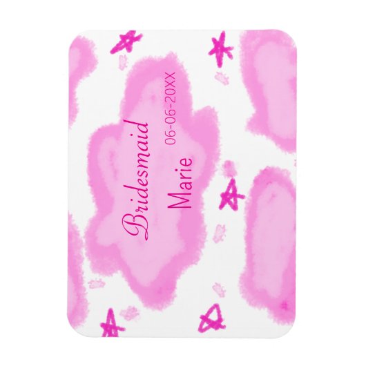 Roze Wolken Pastel Sterren Bruidsmeisje Girly Mode Magneet (Verticaal)